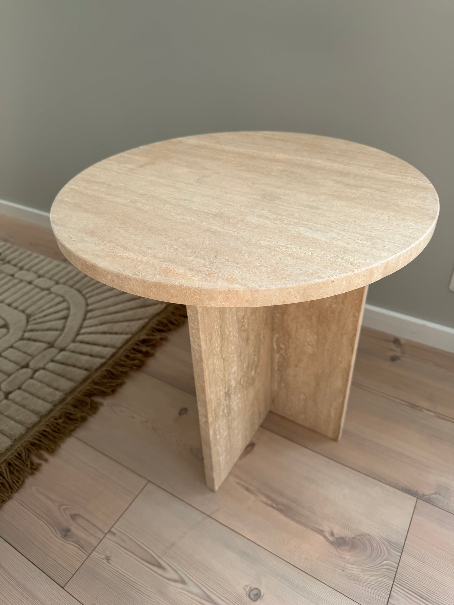 Ahil Side Table Beige Travertine