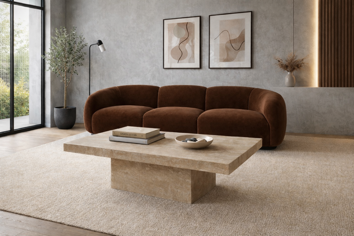 Hera Coffee Table - Beige Travertine