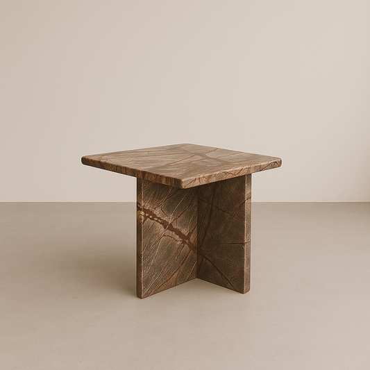 Riham Side Table - Rainforest Brown Marble