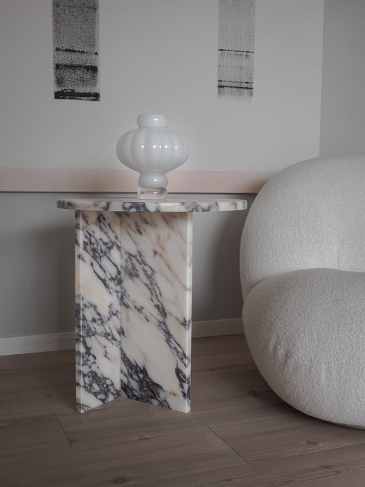 Ahil Side Table - Calacatta Viola Marble
