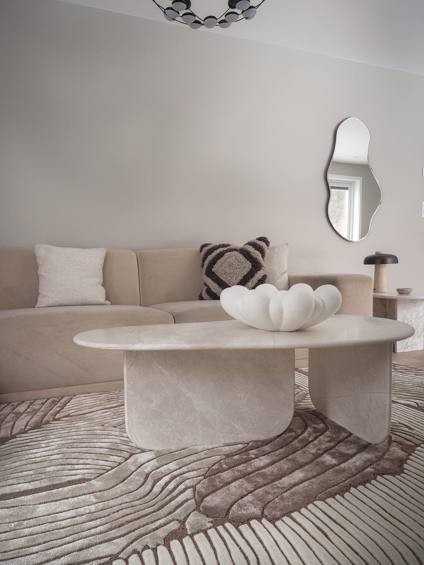 Zaha Coffee Table Beige Marble