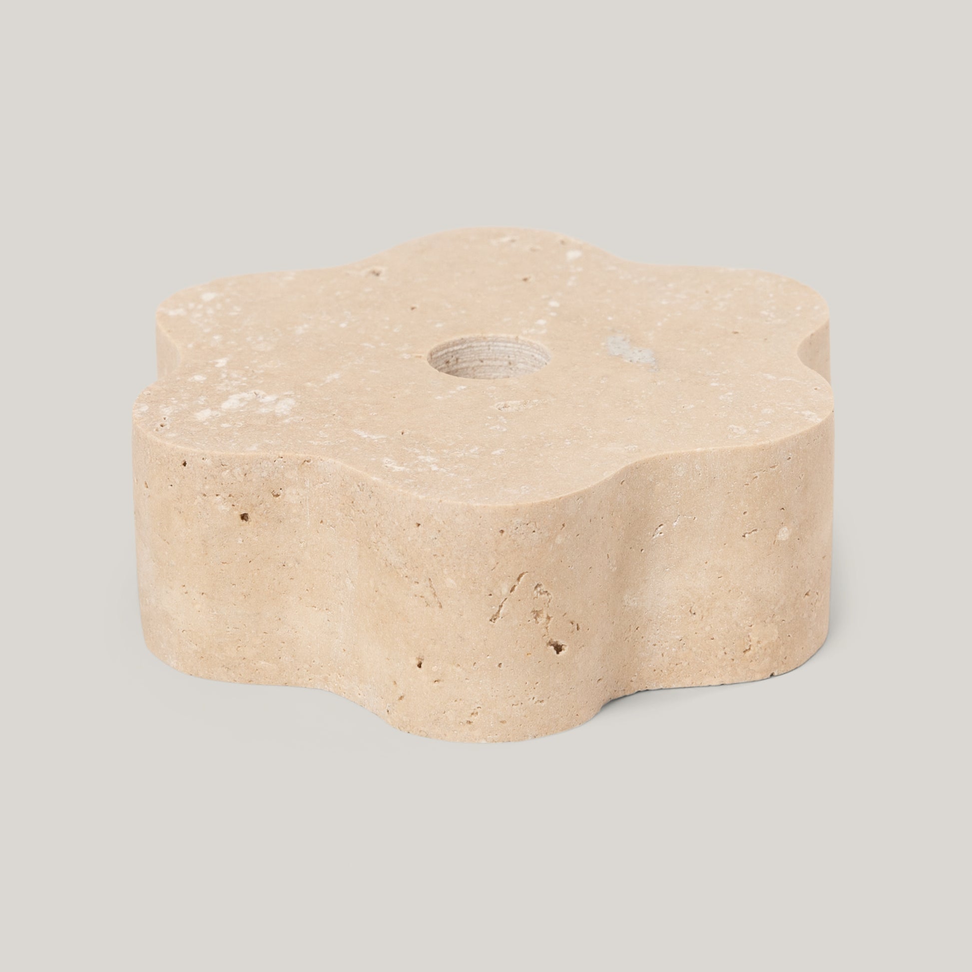 Anja Candle Holder Travertine