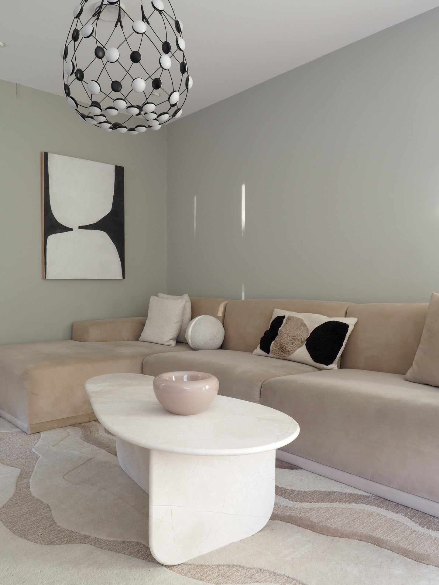 Zaha Coffee Table Beige Marble