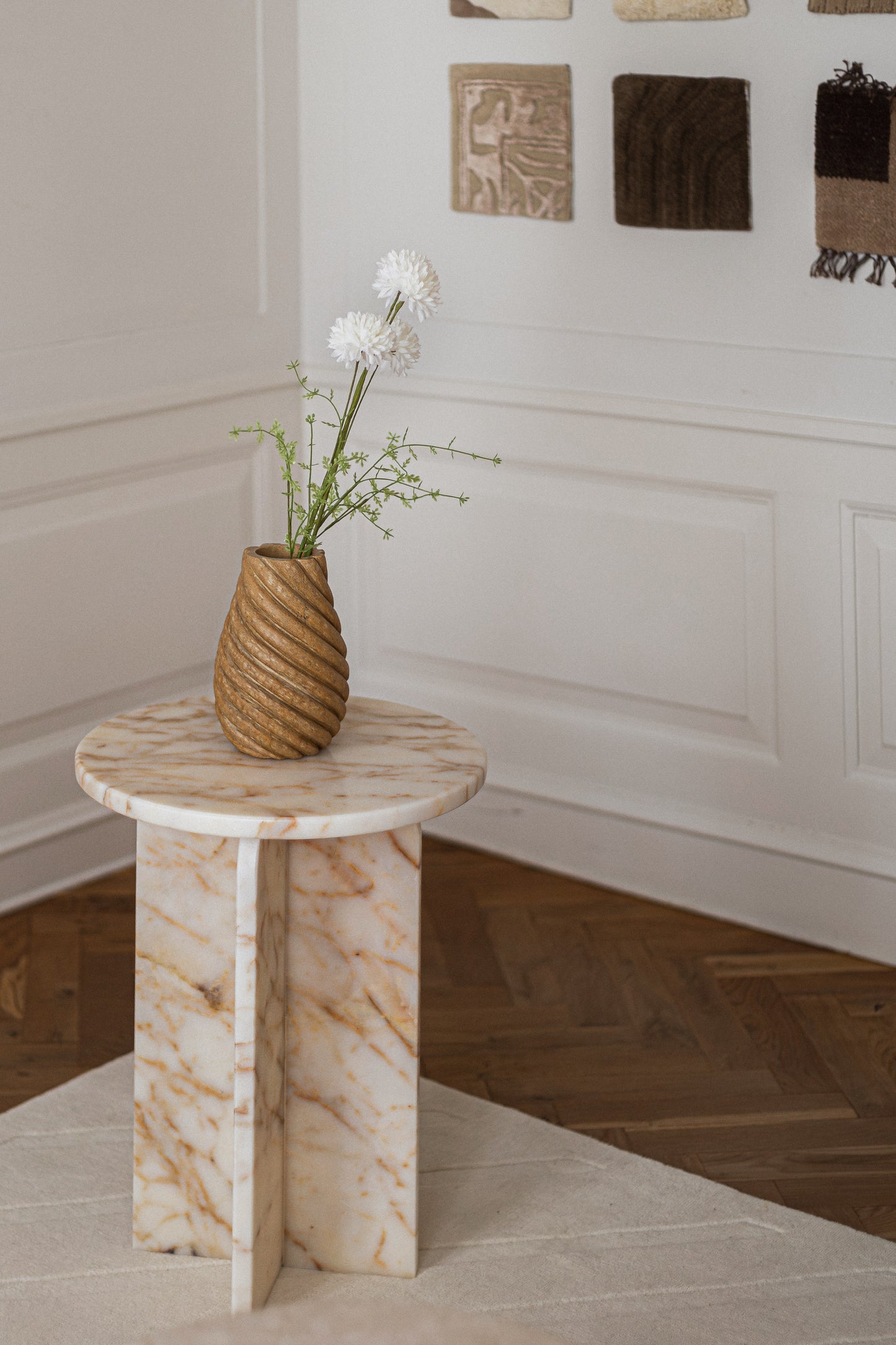 Elara Side Table - Calacatta Gold Marble
