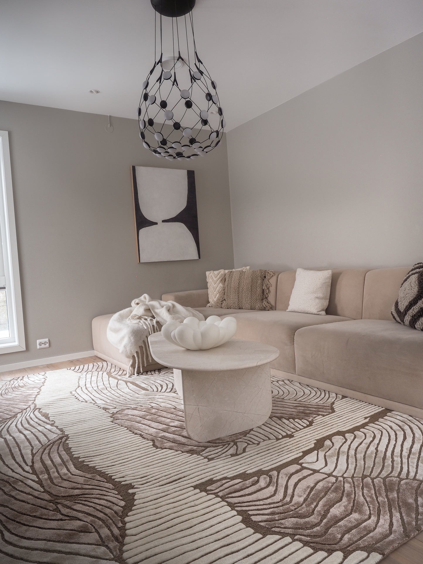 Zaha Coffee Table Beige Marble