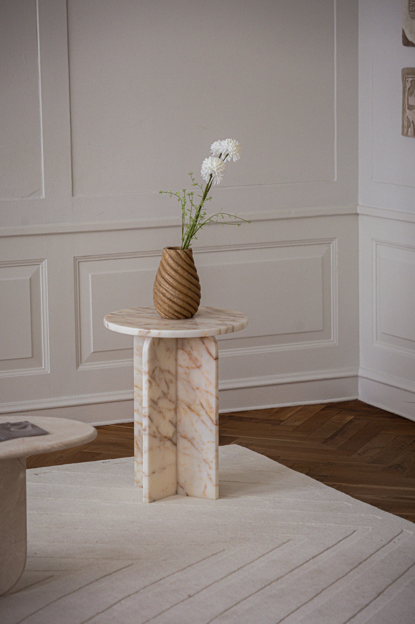 Elara Side Table - Calacatta Gold Marble