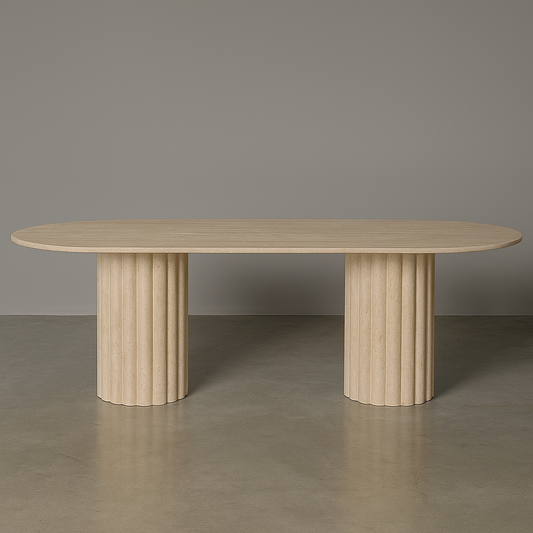 Samara Dining Table - Beige Travertine