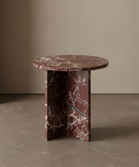 Ahil Side Table Rosso Levanto Burgundy