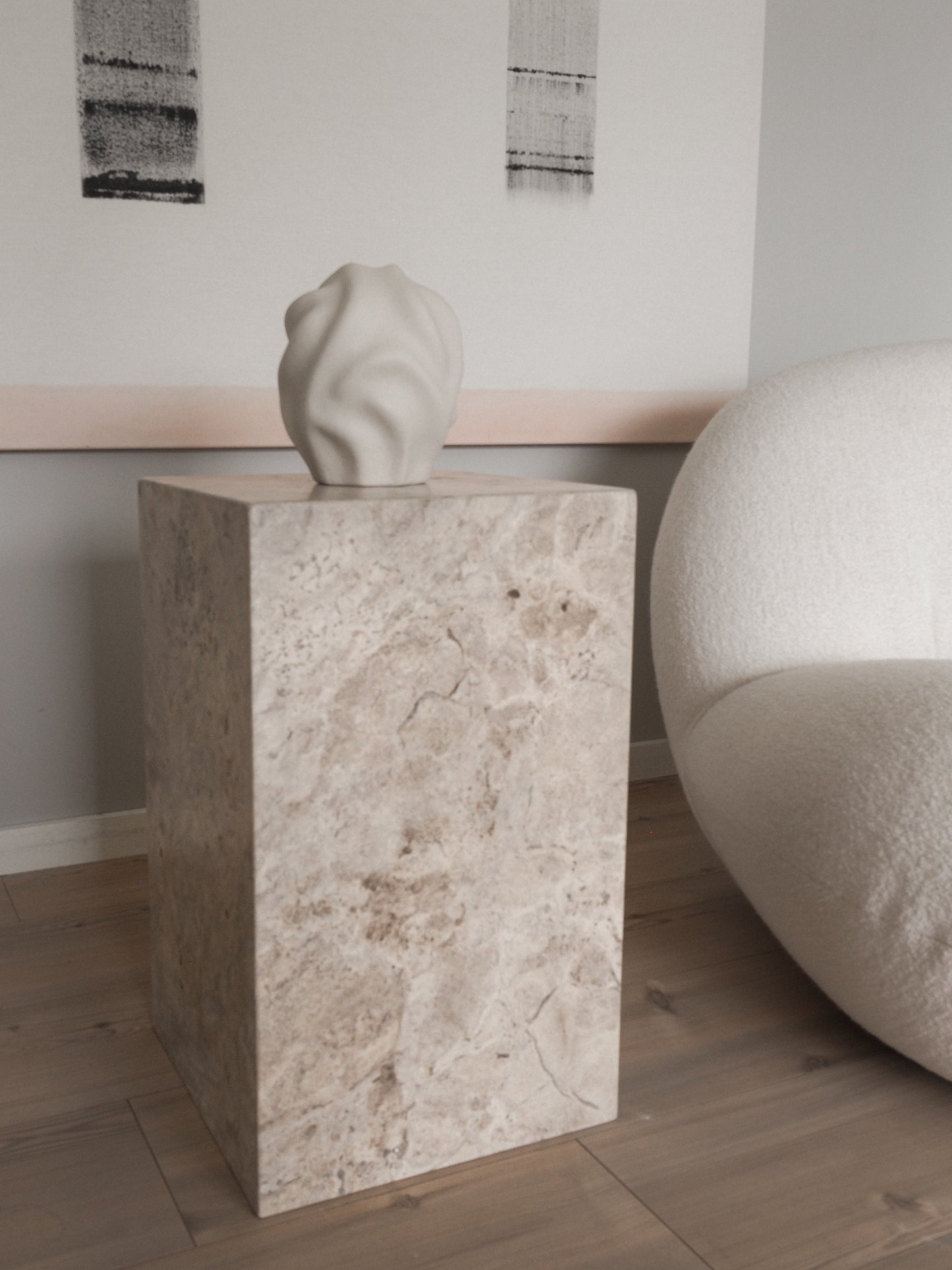 Eira Side Table - Royal Blend Silver Travertine