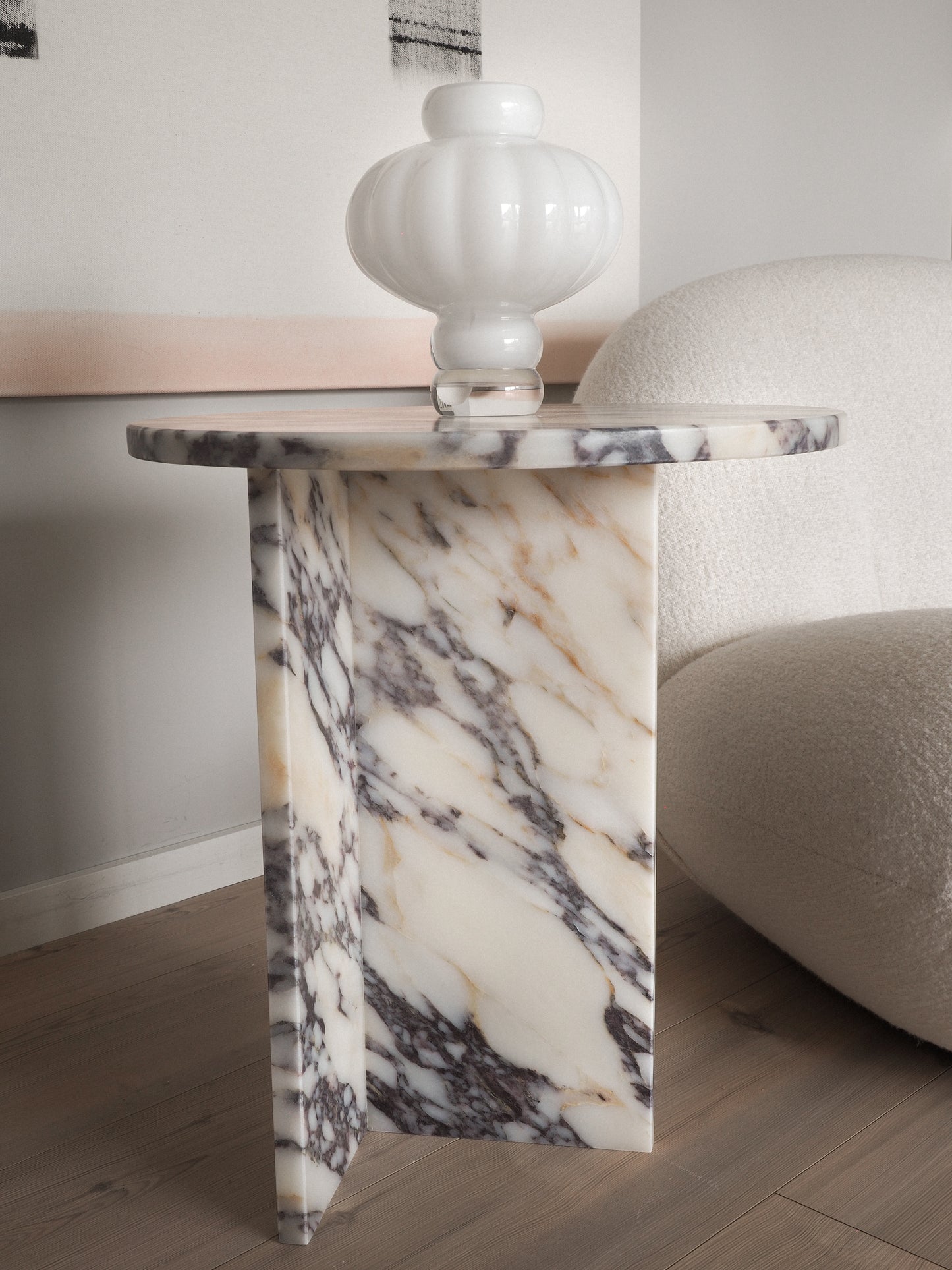 Ahil Side Table - Calacatta Viola Marble