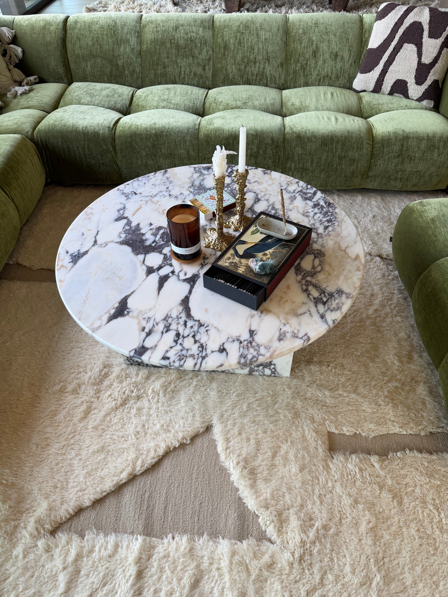 Ahil Coffee Table - Calacatta Viola Marble