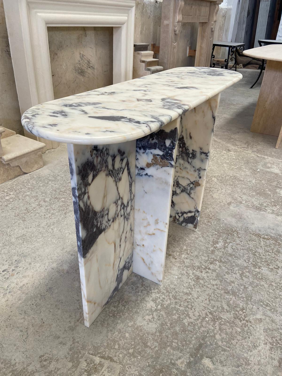 Ahil konsollbord Calacatta Viola marmor