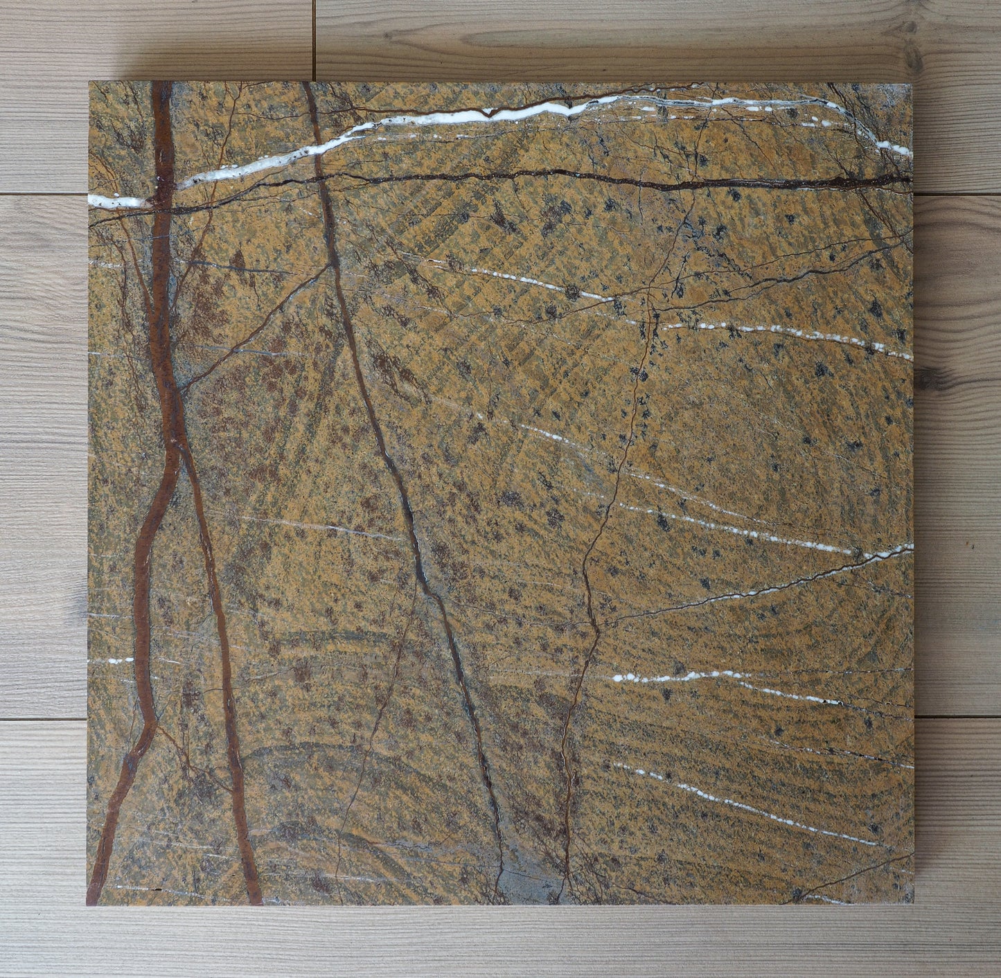 Riham Side Table - Rainforest Brown Marble