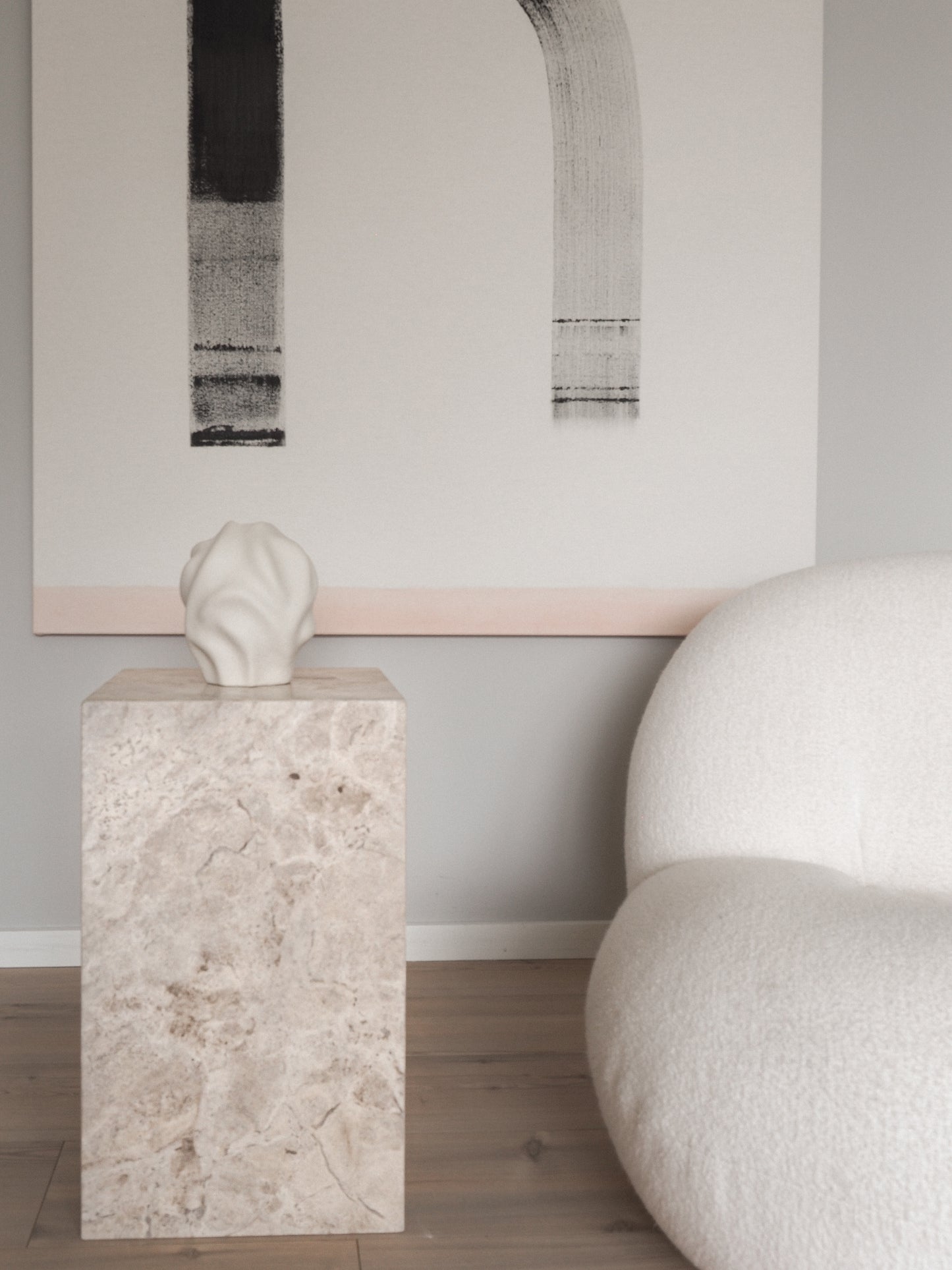 Eira Side Table - Royal Blend Silver Travertine
