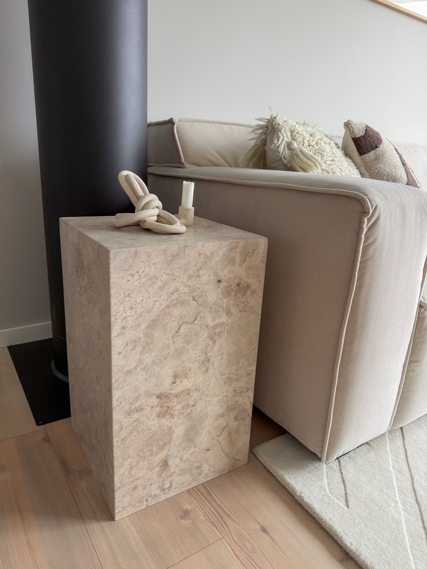 Eira Side Table - Royal Blend Silver Travertine