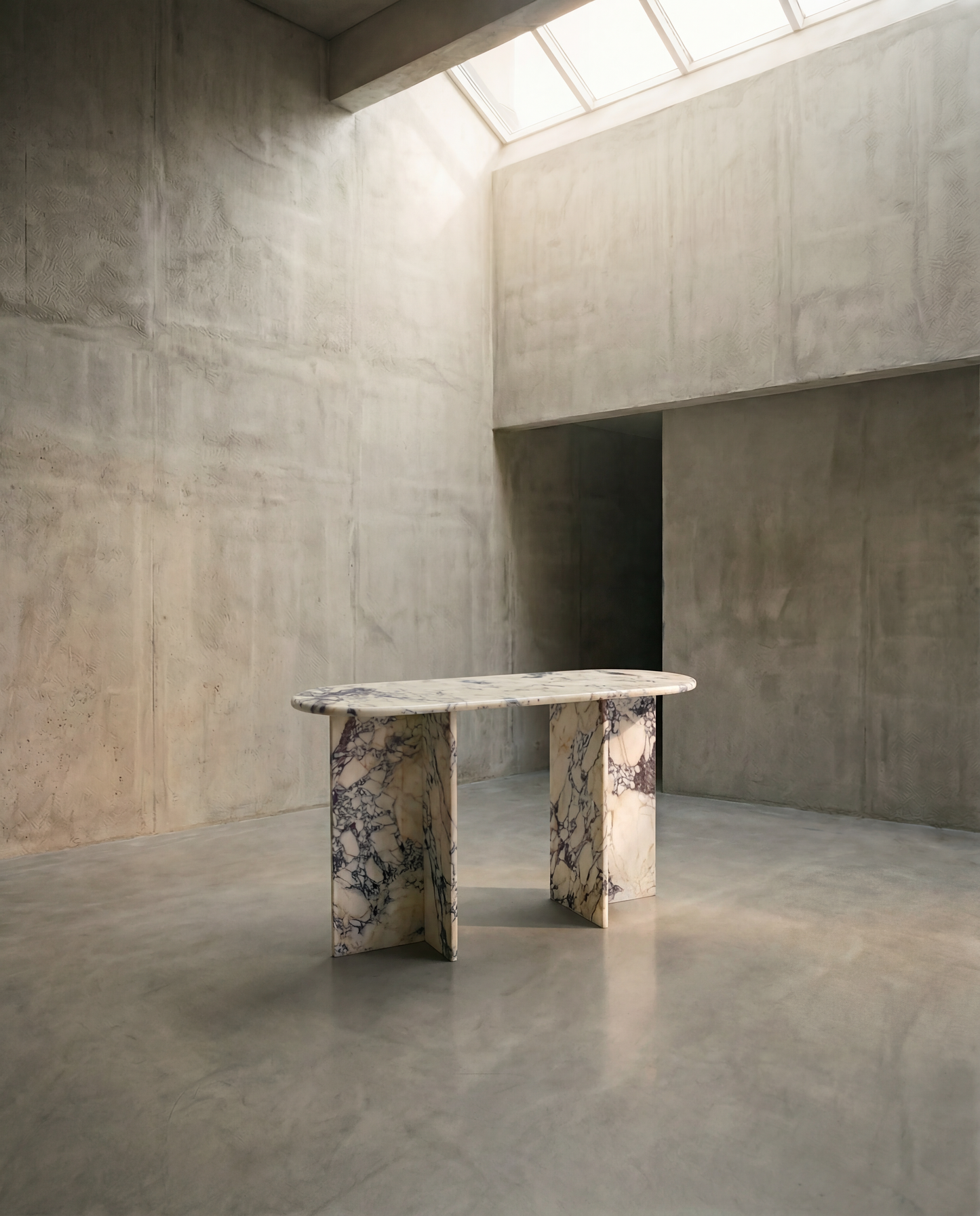 Ahil Console Table - Calacatta Viola Marble