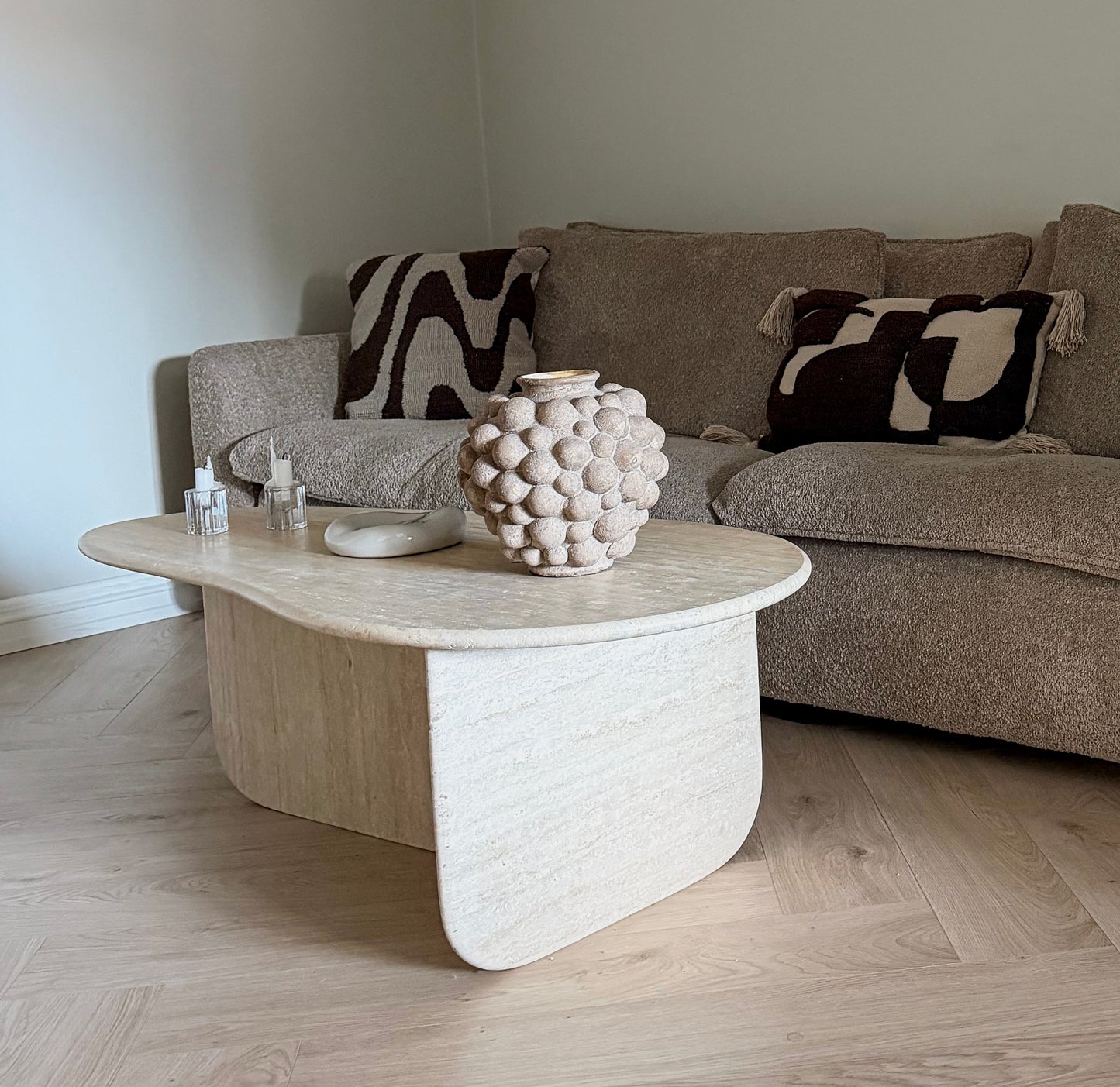 Zaha Coffee Table Beige Travertine