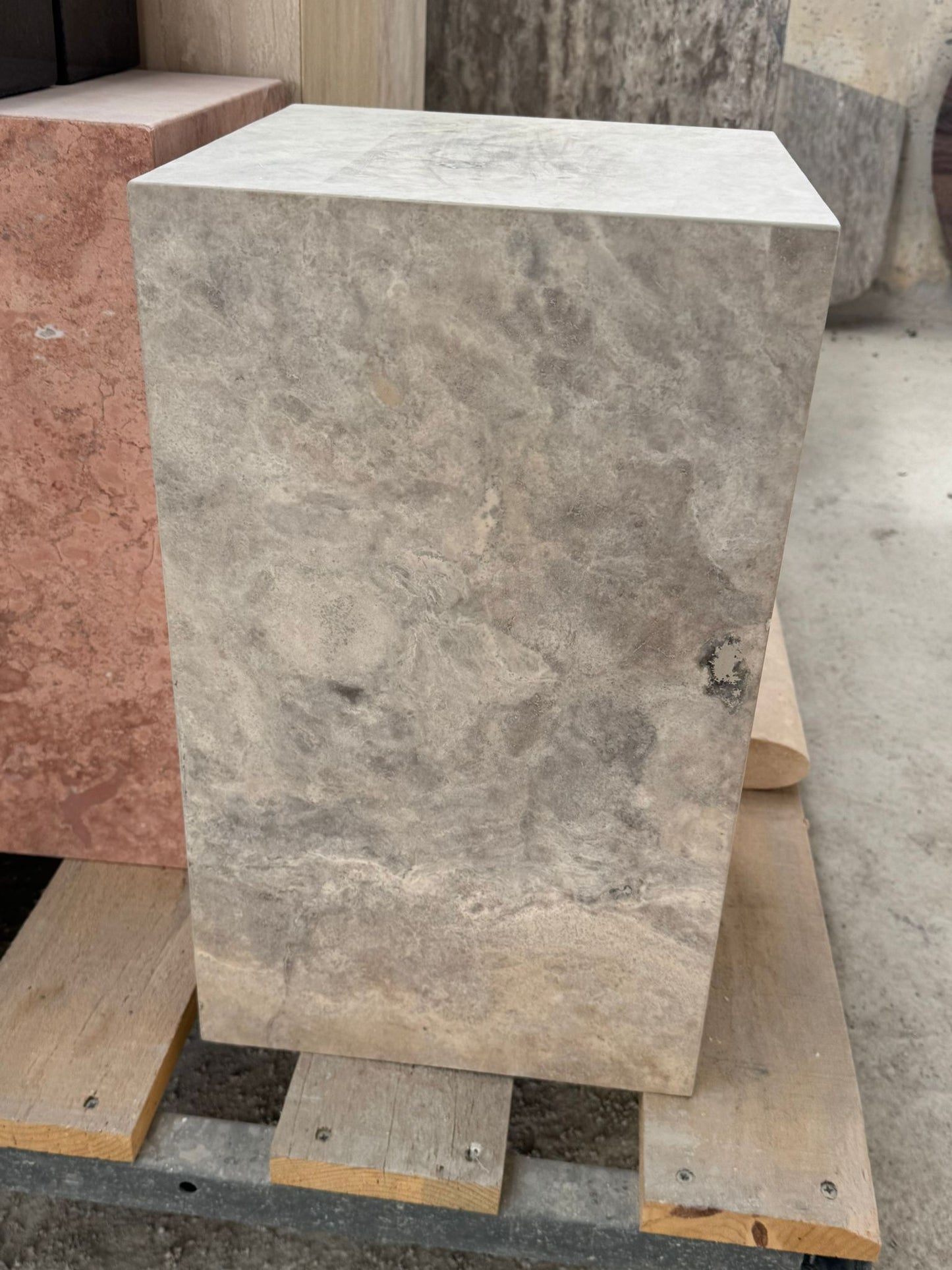 Eira Side Table - Royal Blend Silver Travertine