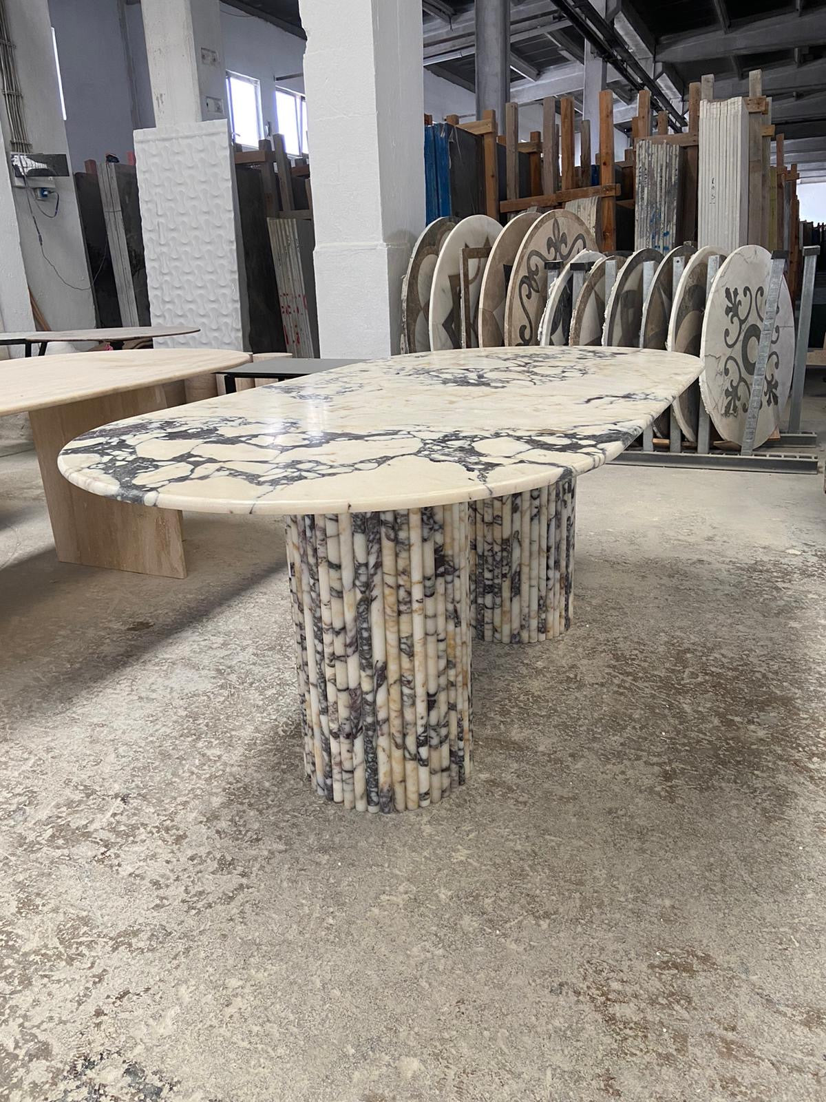 Samara Dining Table - Calacatta Viola Marble