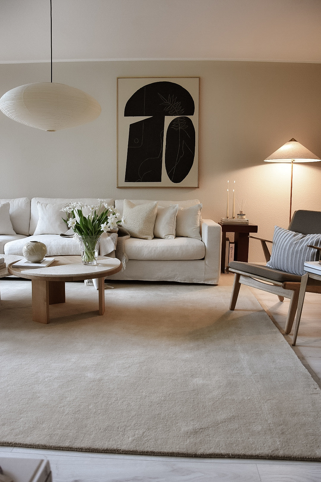 QUIET LUXURY Ullteppe - WHEAT - Håndvevd