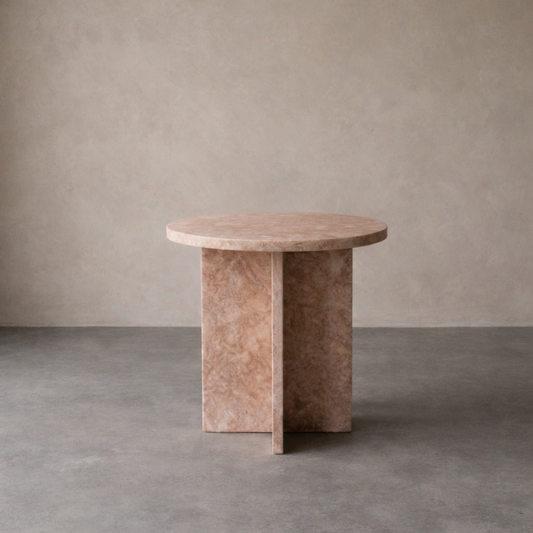 Ahil Side Table Red Travertine