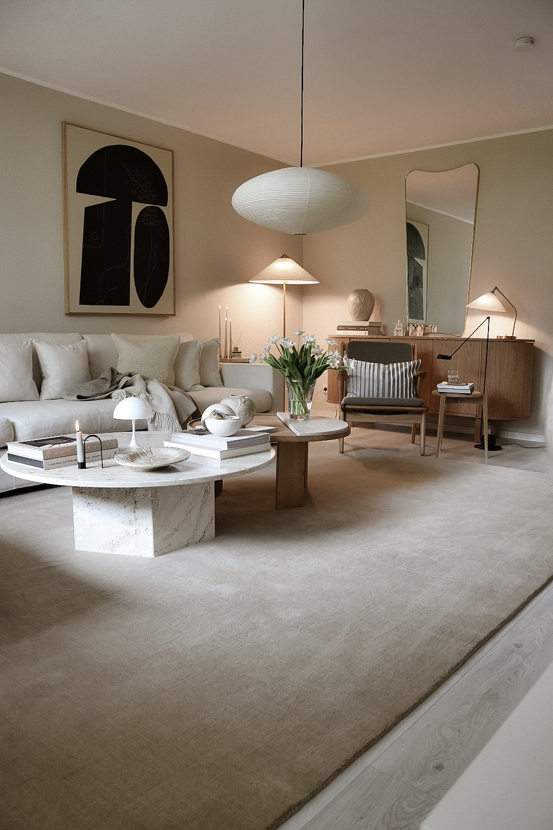 QUIET LUXURY Ullteppe - WHEAT - Håndvevd