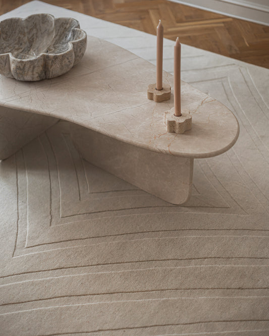 Zaha Coffee Table Beige Marble
