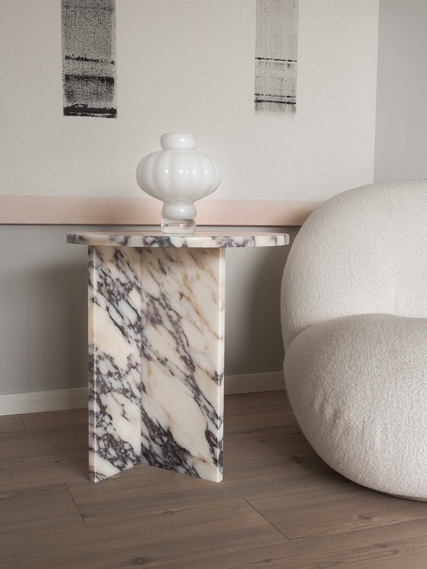 Ahil Side Table - Calacatta Viola Marble