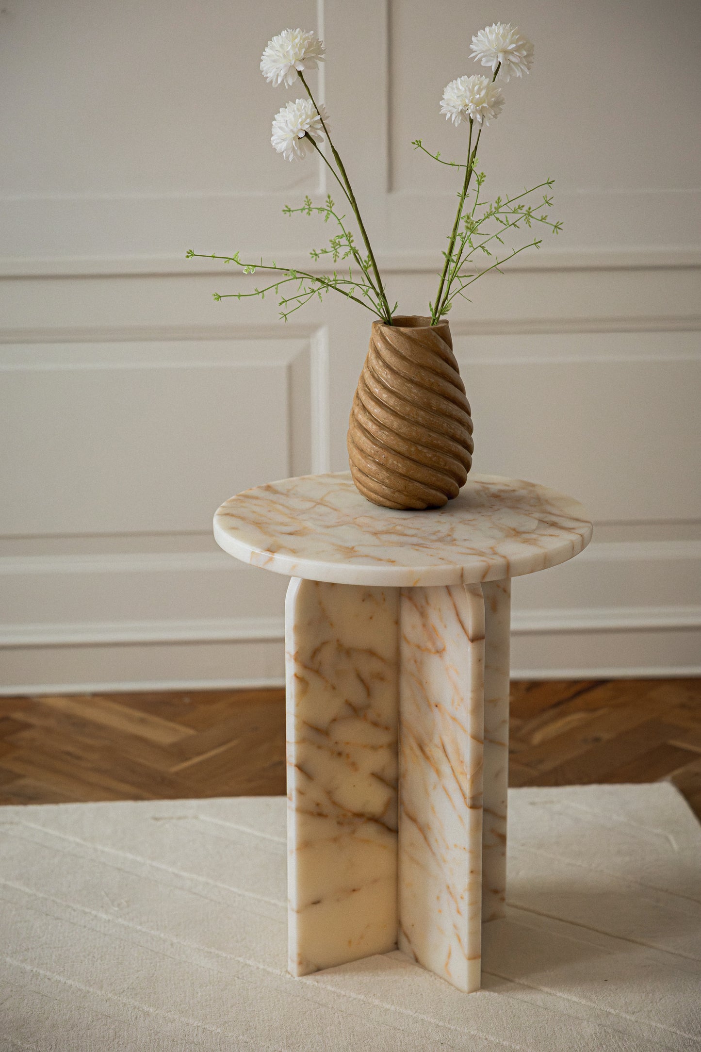 Elara Side Table - Calacatta Gold Marble