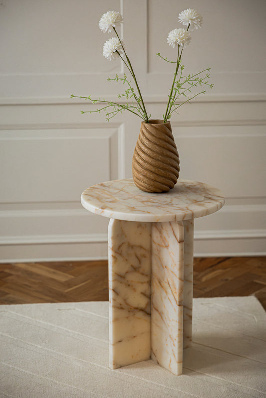 Elara Side Table - Calacatta Gold Marble