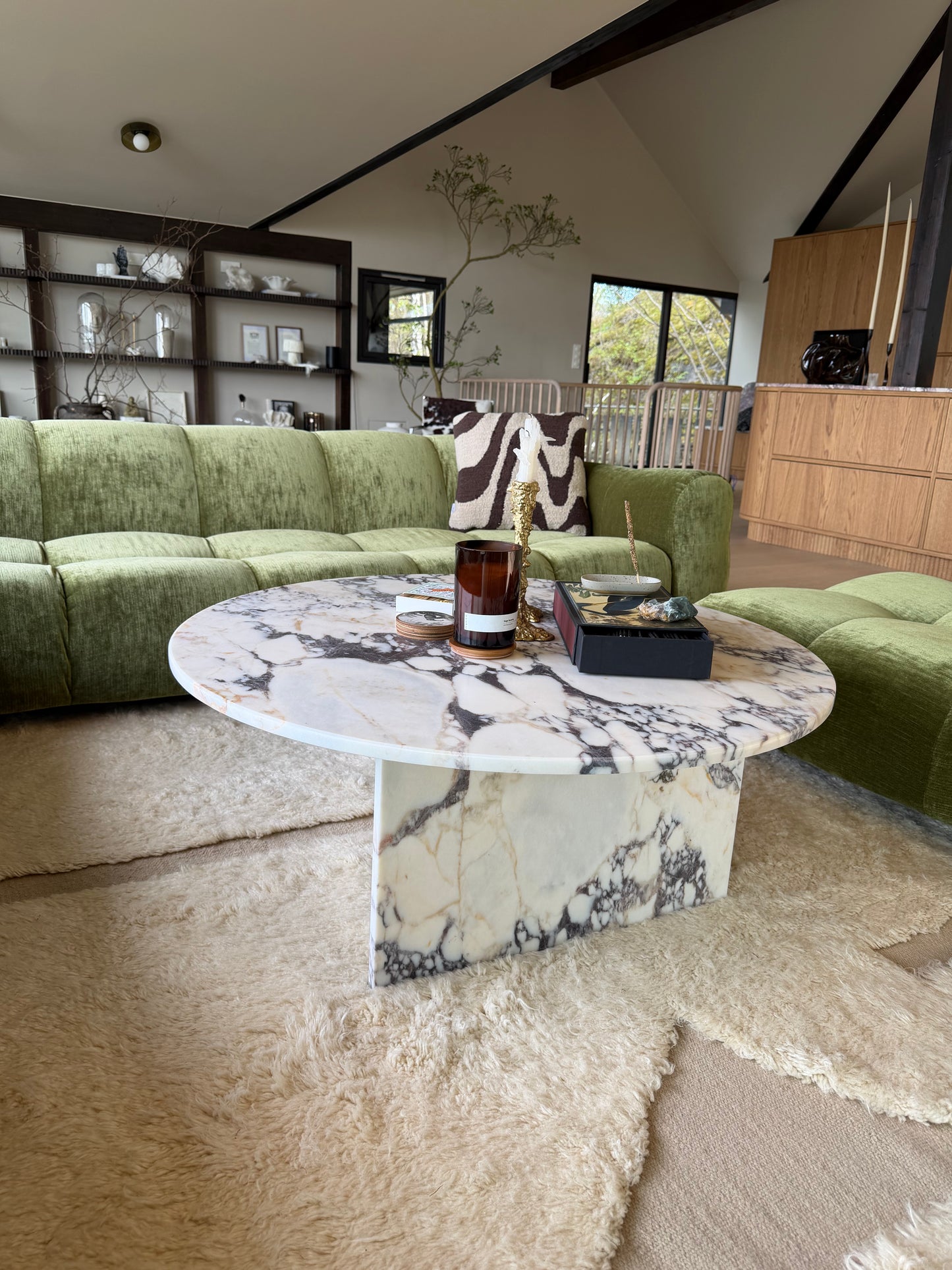 Ahil Coffee Table - Calacatta Viola Marble