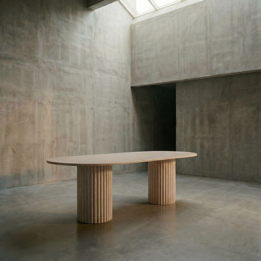 Samara Dining Table - Beige Travertine