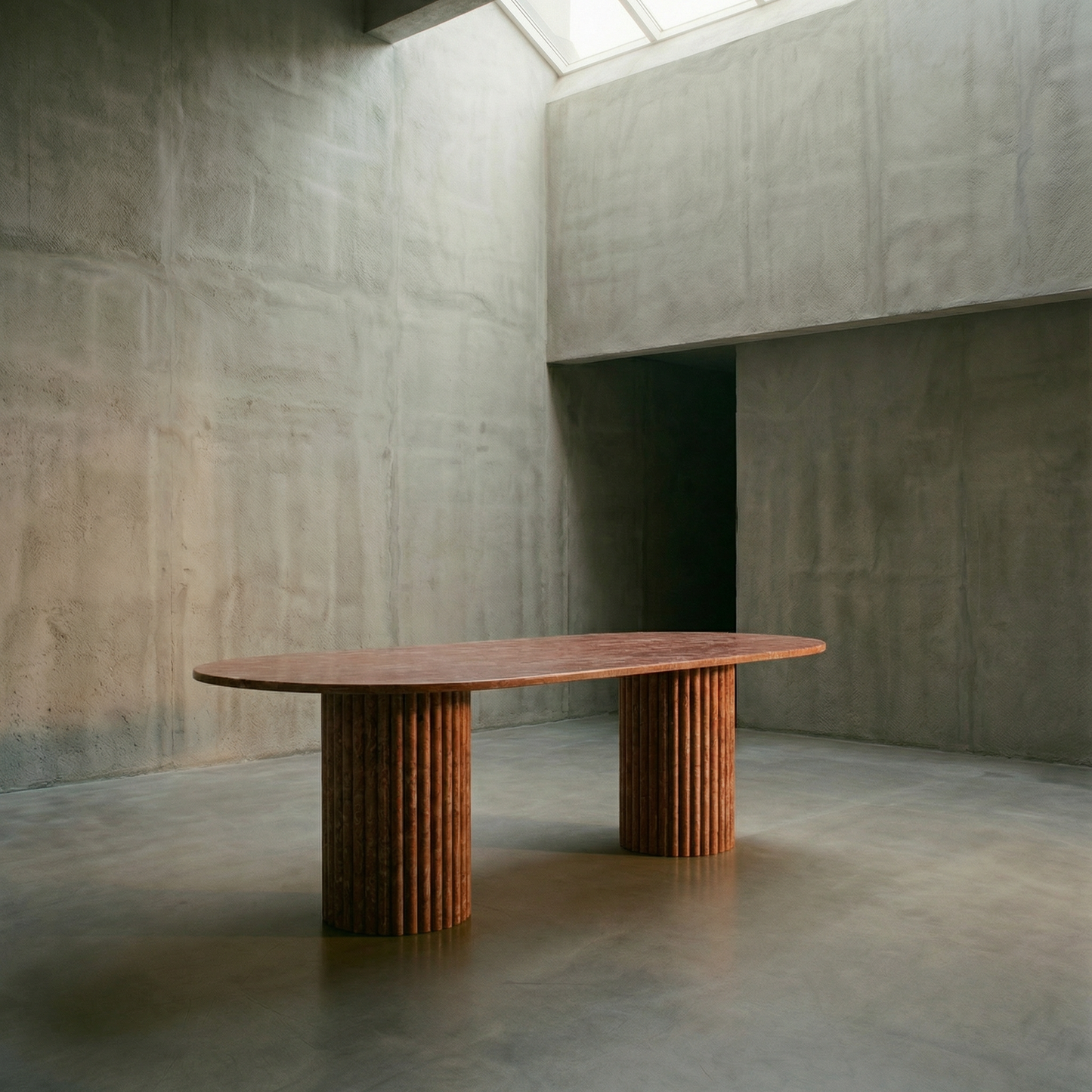 Samara Dining Table - Red Travertine