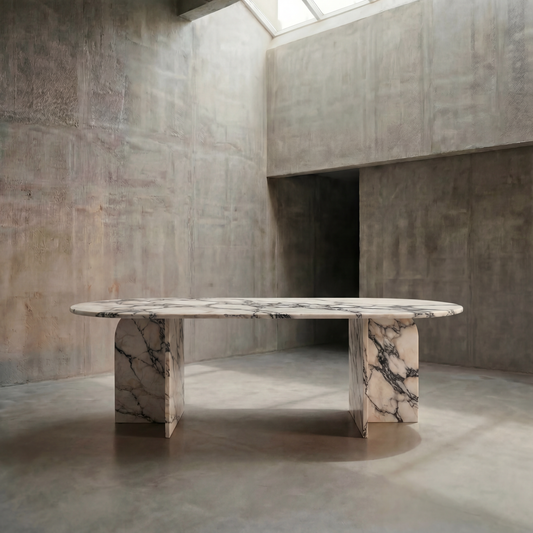Zyra Dining Table - Calacatta Viola Marble